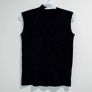 Ship n Shore black sparkly ribbed top. Size small.